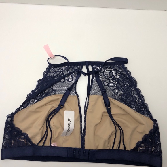NWT La Vie En Rose Lace Bralette - Blue Size XL - Picture 2 of 4